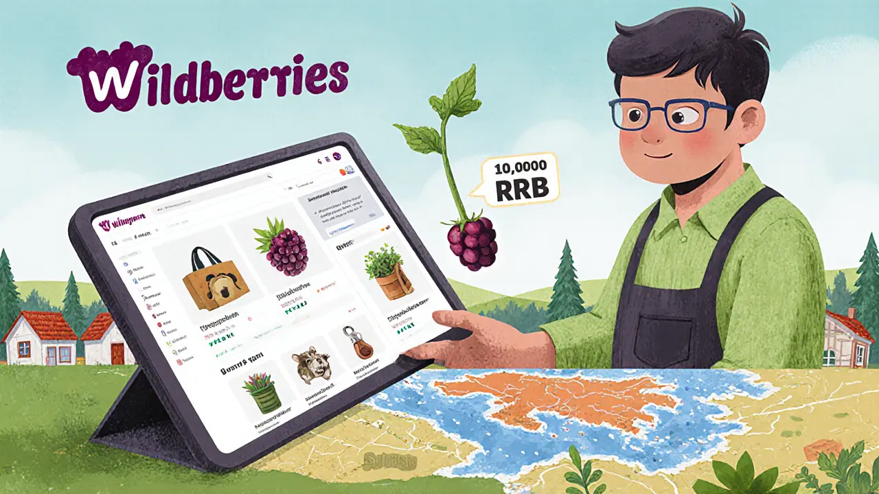 Малый бизнесмен управляет дропшиппингом с продуктами для домашних животных и растений на фоне маркетплейса.