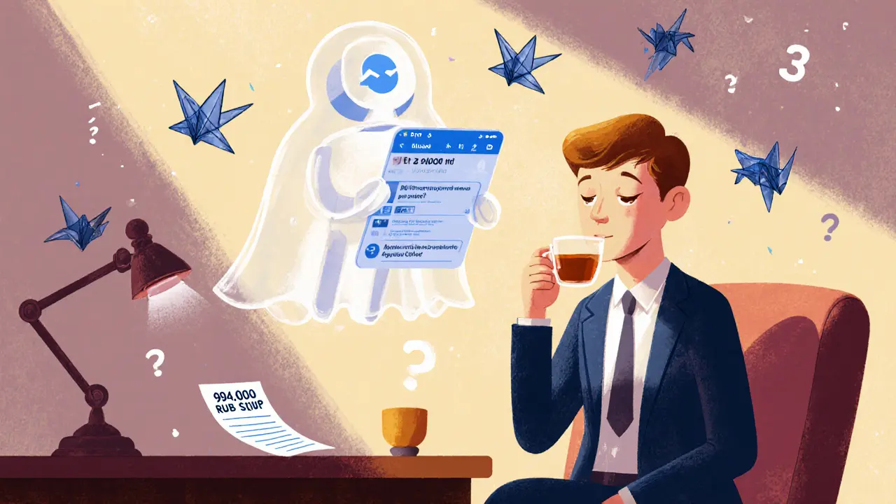 Юрист спокойно пьёт чай, пока AI-агент в Telegram автоматически отвечает на вопросы о наследстве.