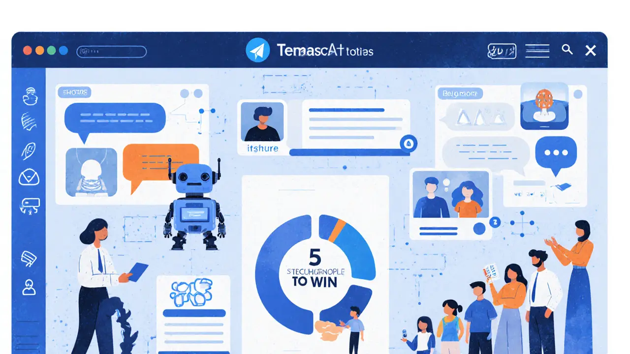 Интерактивная панель 2025 года с ИИ и чат-ботами, пользователь проходит игровой путь к призу.