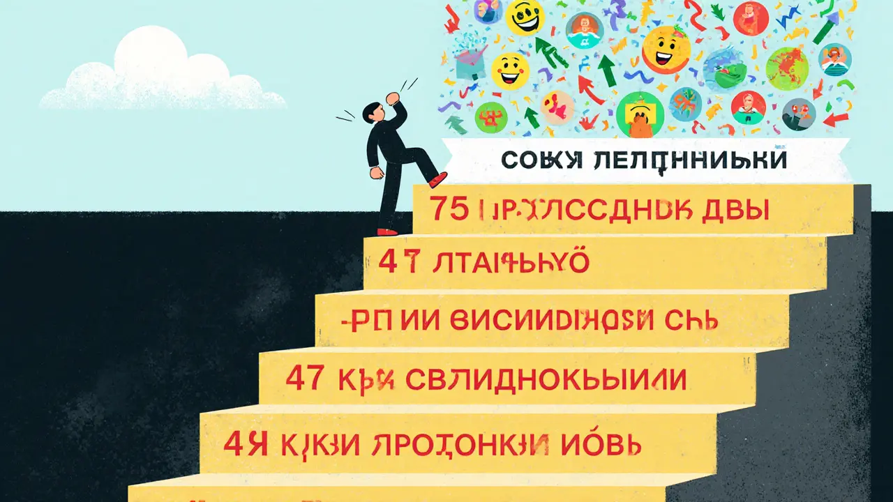 Лестница из продаж курса, ведущая к точке безубыточности с 75 шагами