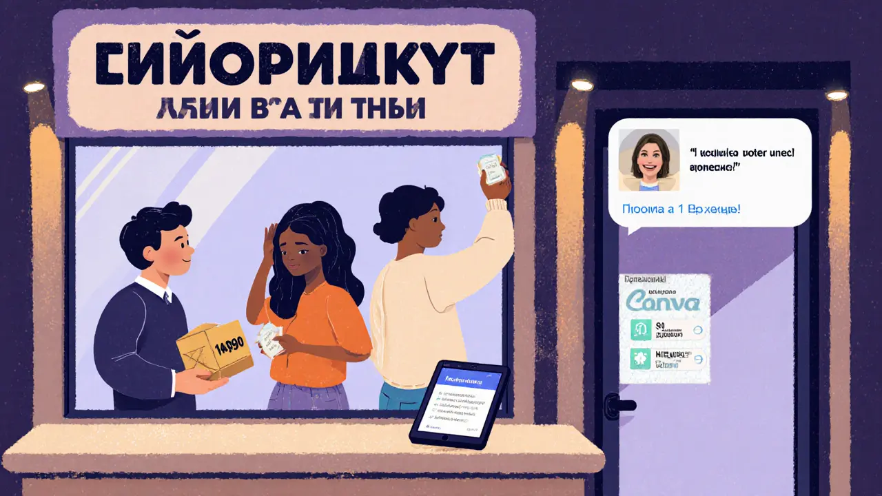 Люди покупают мини-курс за 1490₽, на экране — отзывы и простая обложка