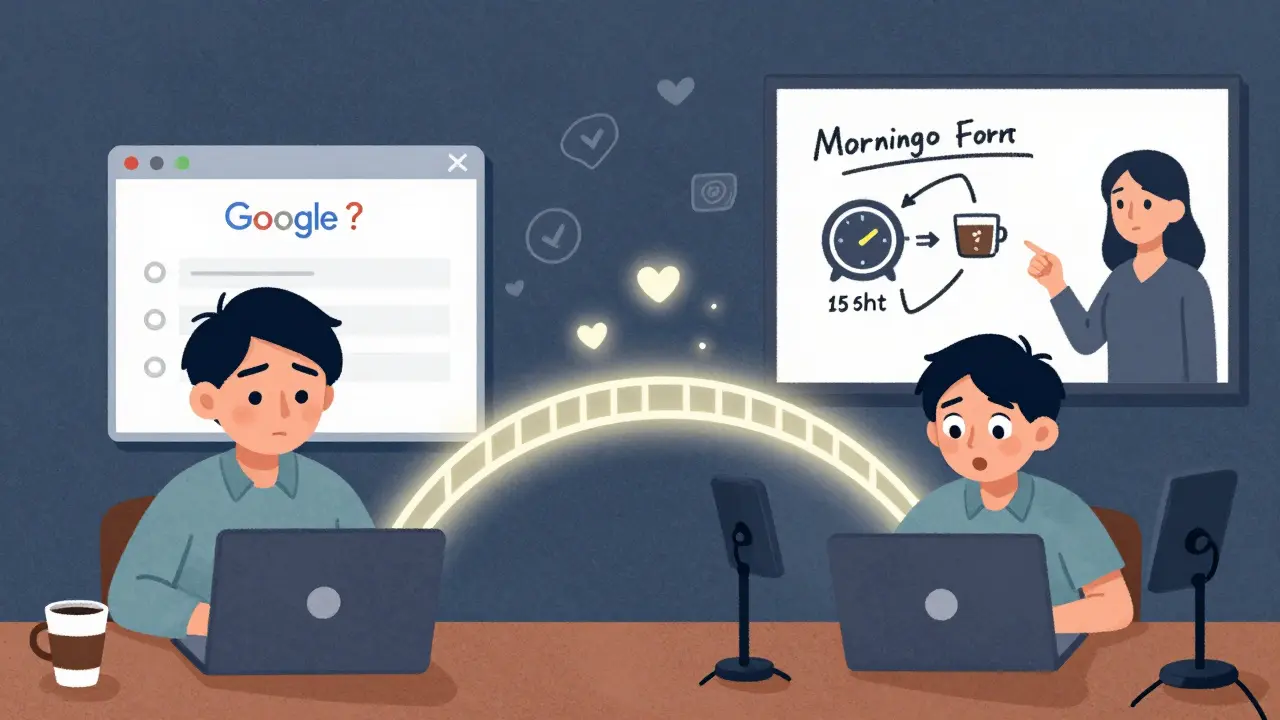 Студент пишет анонимный вопрос — на экране учитель отвечает схемой, соединяющей два мира.