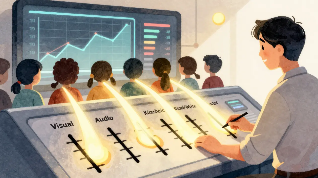 Преподаватель на панели управляет форматами обучения для разных студентов.