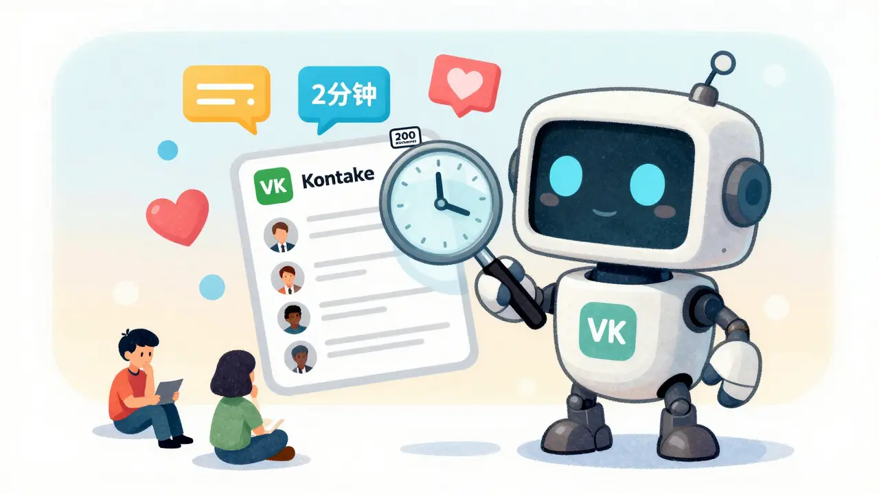 Робот-алгоритм анализирует пост ВК: комментарии, время чтения и лайки, люди читают и одобряют.