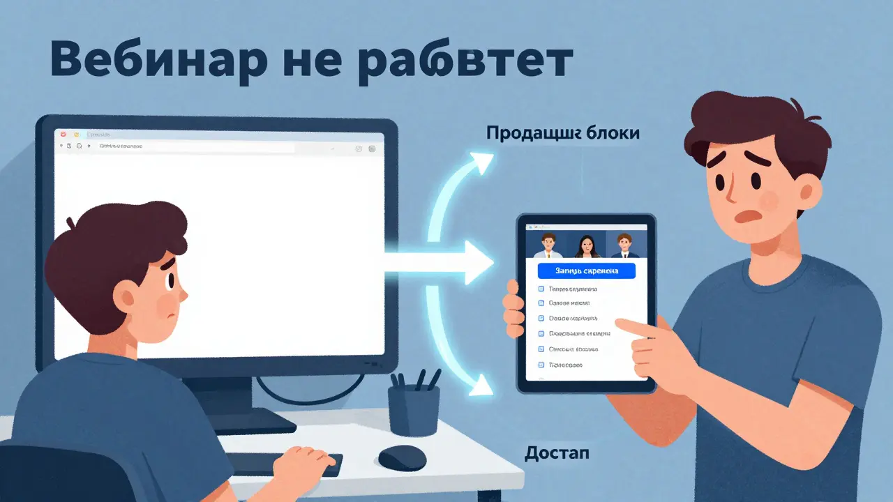 Сравнение неудачного и успешного вебинара: слева — разочарование, справа — 15 000 зрителей и сохранённая запись.