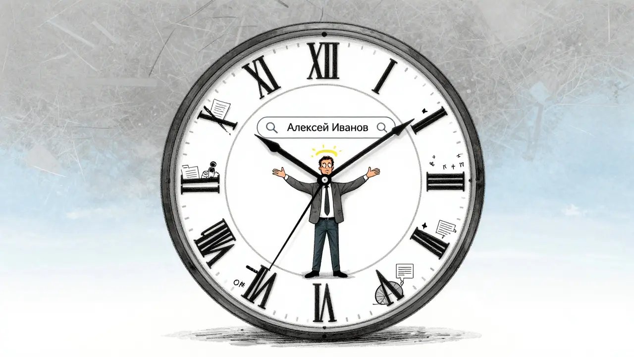 Часы с 12 месяцами показывают процесс построения личного бренда, в центре — эксперт с именем в виде сияющего ореола.