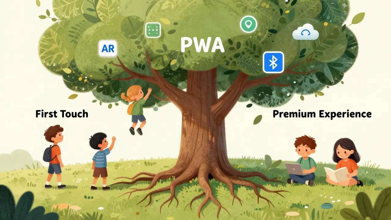 Гибридная модель обучения: PWA как корни, нативное приложение как ветви с доступом к продвинутым функциям.