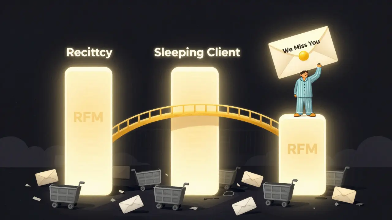 RFM-анализ воссоединяет 'спящего' клиента с персональным предложением через золотой мост.