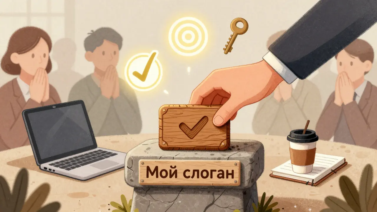 Ритуал установки персонального слогана как вечного символа профессиональной идентичности.