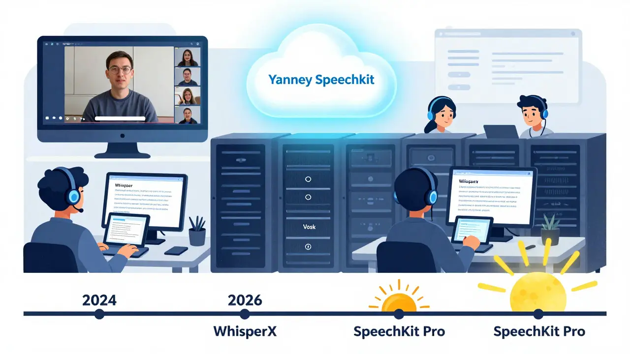 Гибридная система транскрибации: облачный сервис, локальные модели и студенты, использующие текстовые версии лекций.