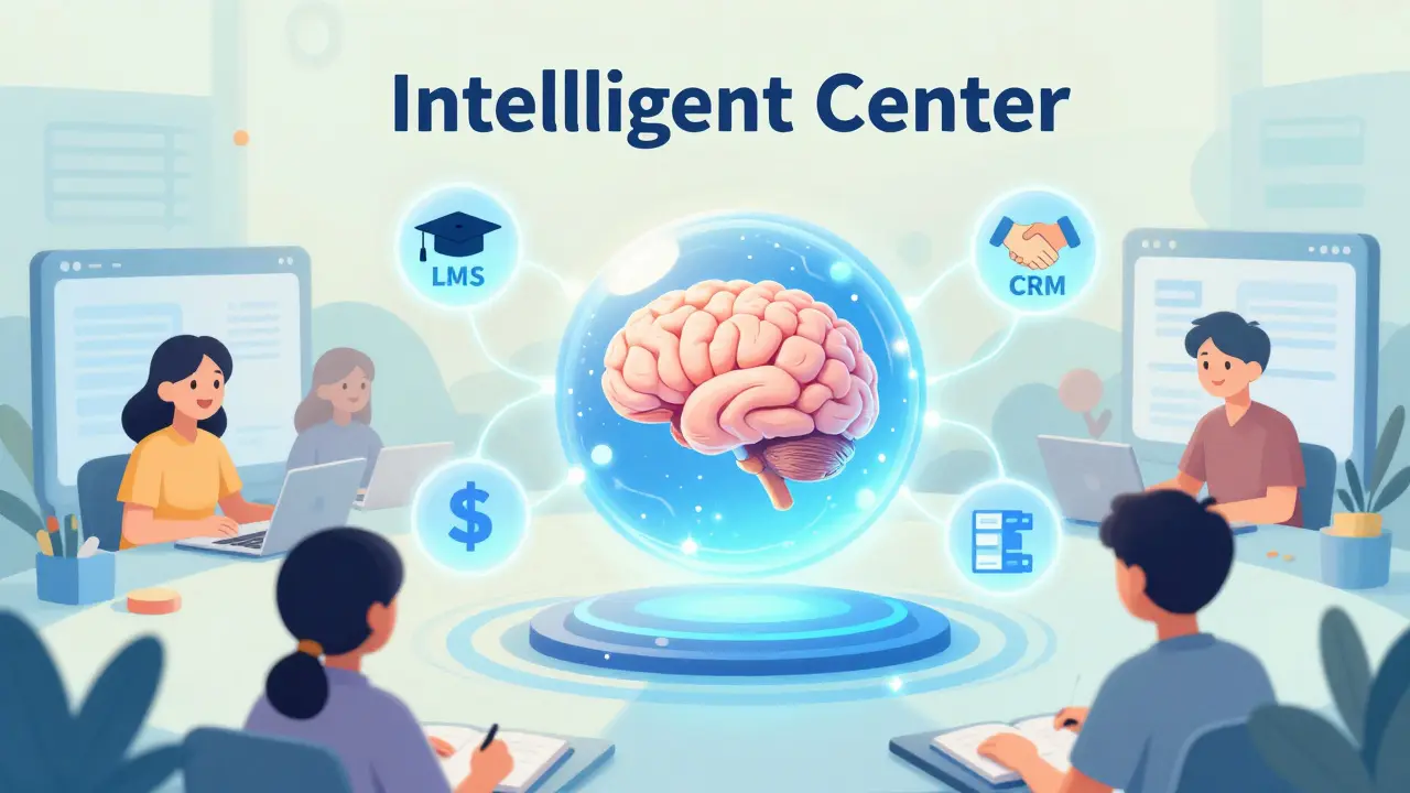 Футуристический центр аналитики онлайн-школы с элементами искусственного интеллекта