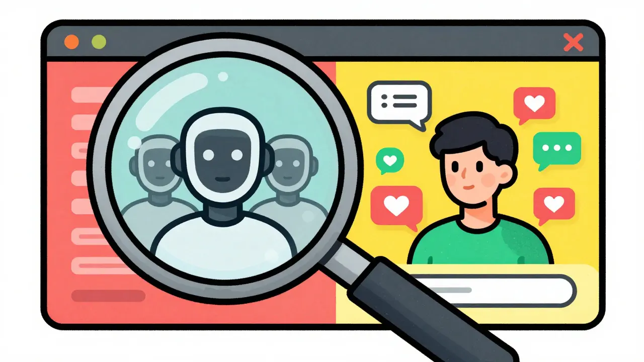 Лупа, выбирающая живого блогера с высокой активностью вместо профиля с ботами