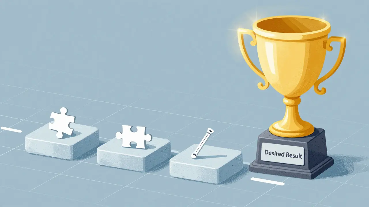 Схематичный путь обучения от итогового результата к началу