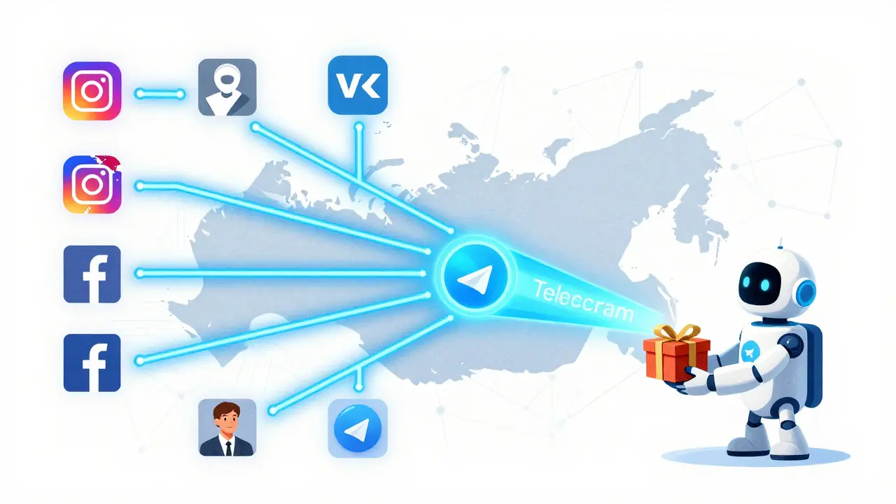 Схема миграции трафика в VK и Telegram с автоматизацией через чат-ботов