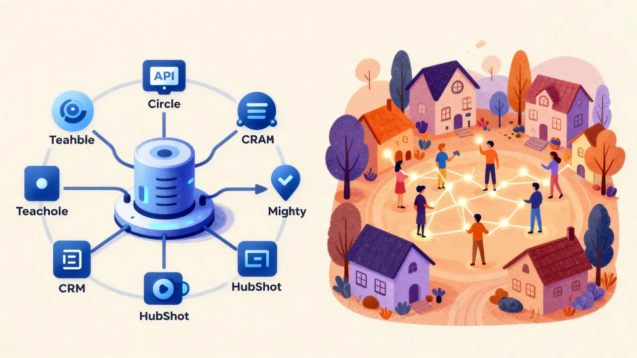 Сравнение интеграций Circle и вовлеченности в Mighty Networks