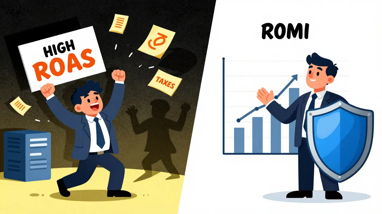 Контраст между ложным ROAS и реальной прибылью ROMI