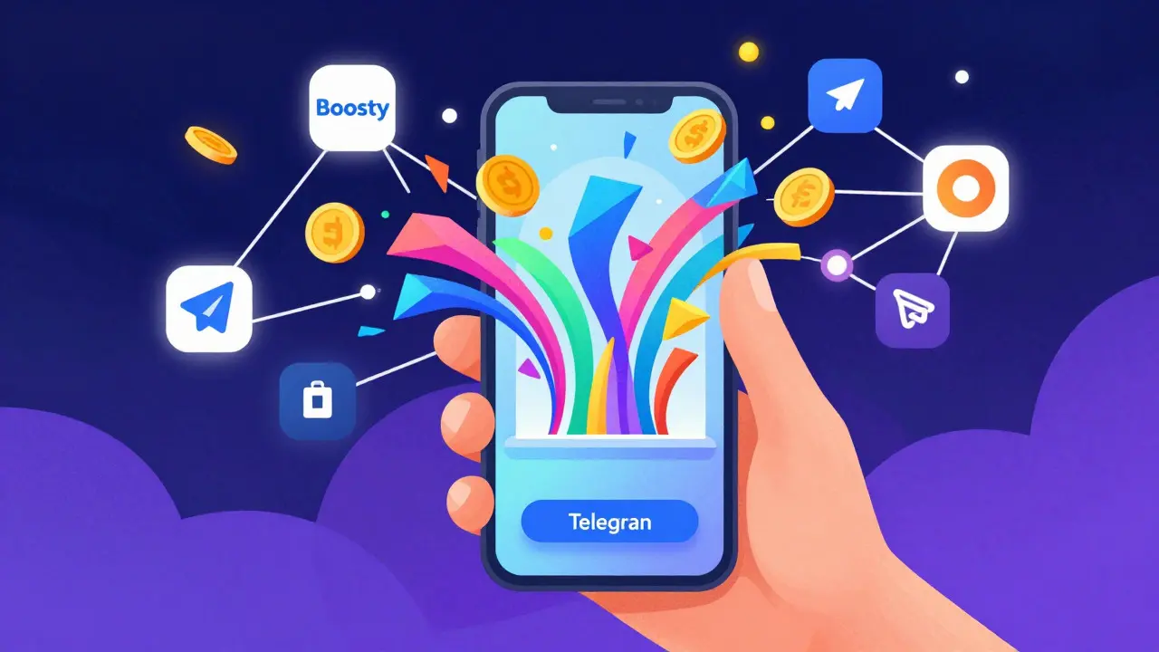 Смартфон с потоком монет, символизирующий различные платформы донатов